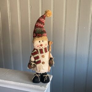 NWT- 19” Standing Snowman ⛄️ Holiday Greeter Decoration Holding Broom 🧹 Adj.Hat